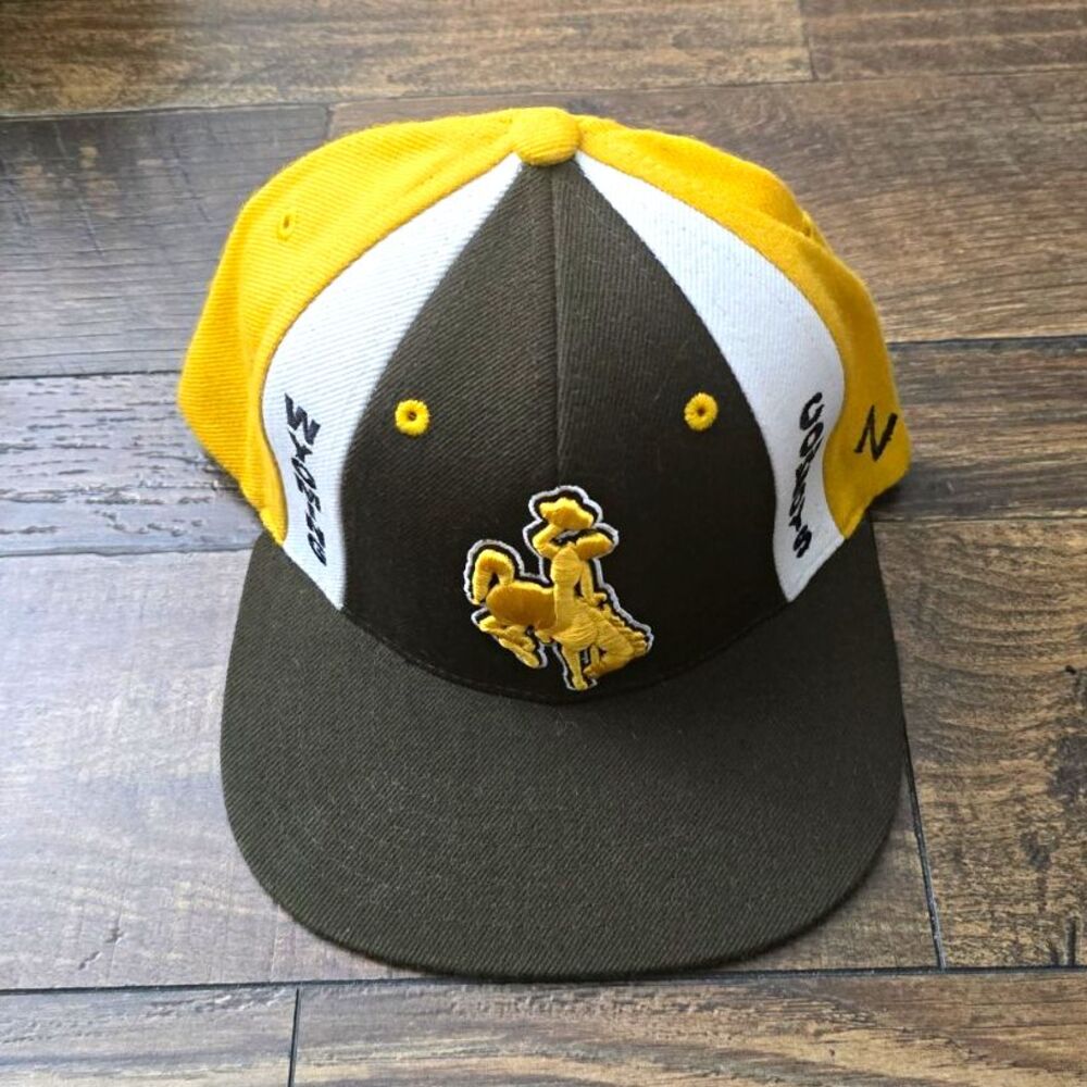 Zephyr Wyoming Cowboys college Cap Hat Yellow Black White Colorblock Headwear